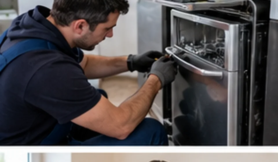 Rangée d'appareils électroménagers dans une cuisine simple