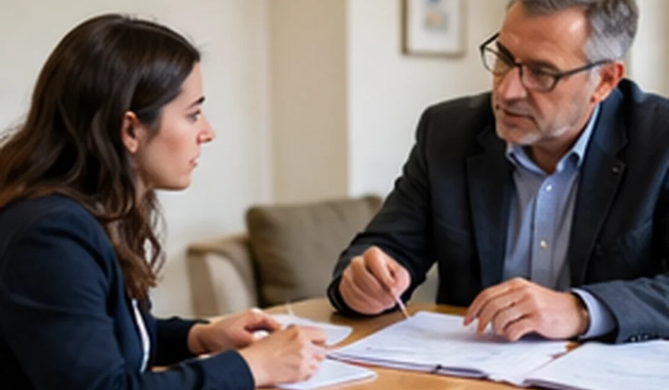 Person reading a loan disclosure form at a credit union desk