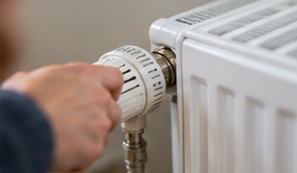 Radiateur dans un logement chauffé en hiver